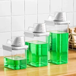 LBSS Tvättillbehör-Tvättpulver förvaringstank Tätning Tvättpulver dispenser med handtag