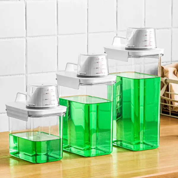 LBSS Tvättillbehör-Tvättpulver förvaringstank Tätning Tvättpulver dispenser med handtag