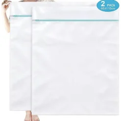 Tvättillbehör-Tvättsäck 2 Stycken Tvättkassar Återanvändbara Tvättnät Med Dragkedja-60X80 Cm