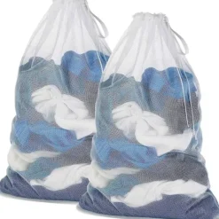 Tvättillbehör-Tvättsäck - Tvättnät - För att skydda maskintvättbara kläder - Vit (2 st), Vit, 2 st