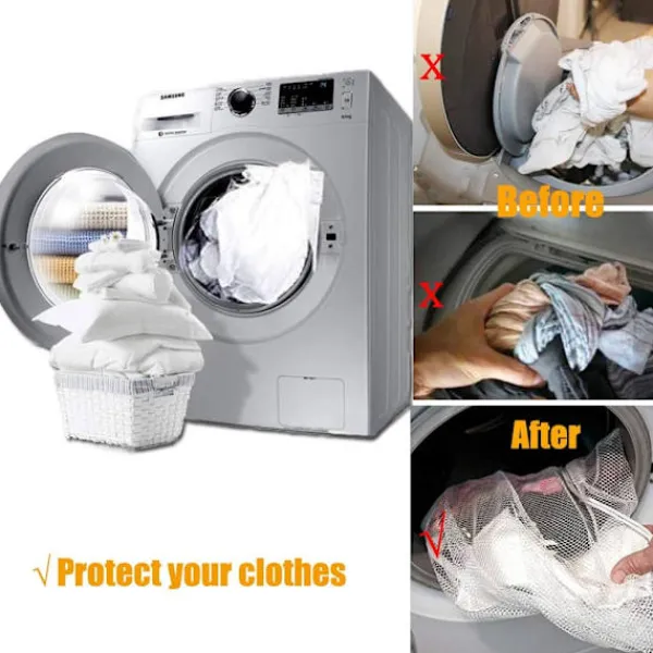 Tvättillbehör-Tvättsäck - Tvättnät - För att skydda maskintvättbara kläder - Vit (2 st), Vit, 2 st