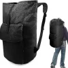 Tvättillbehör-Tvättsäck Extra Stor 115 Liter Svart Tvättryggsäck med Vadderade Axelremmar