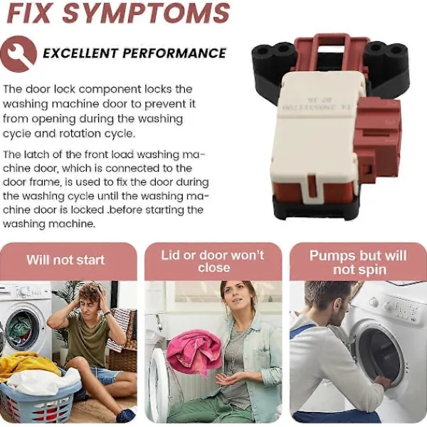 Tvättmaskiner-Tvättutrustning Dörrlås Zv-446 Tvättutrustning Dörrlås Brytare T42805311700 Ersättningsdelar