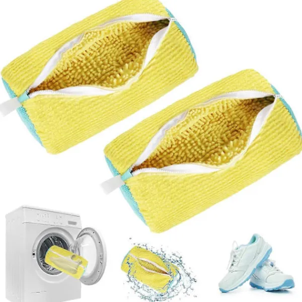 Tvättillbehör-Tvättväska för sneakers, 2-pack tvättpåsar med dragkedja, skotvättpåse, tvättväska för sneakers för tvättmaskin