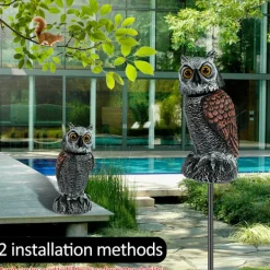 Skadedjur & Insekter-Uggla Skräm fågel kontroll enheter med 360° svängbart huvud vattentätt falsk uggla