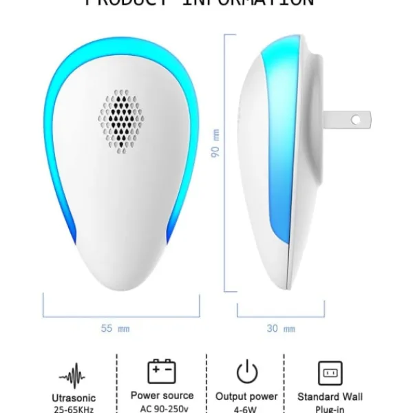 Skadedjur & Insekter-Ultra Sonic Pest Repel-ler 6-pack, plug in inomhus skadedjursbekämpning för insekter, myggor, mus, kackerlackor, råttor, insekter,