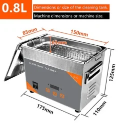 Hommy Städmaskiner-Ultraljud Cleaner 35W Digital Time 800ml Ultraljud Tvättmaskin Maskin