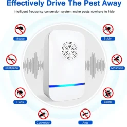 Skadedjur & Insekter-Ultraljud skadedjursbekämpare, elektroniska insektsfällor, 4-pack för inomhusbruk, plug-in mygg- och spindelavvisare, effektiv råttavvisare