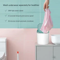 Tvättmaskiner-Ultraljud Turbin Tvättmaskin Mini Turbo Bärbar Tvättmaskin för Underkläder Babykläder USB-driven Rese RV Camping Tvättmaskin