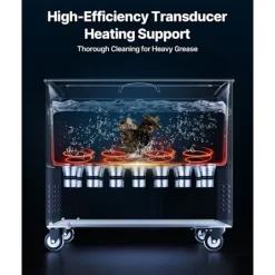 DUOKU Städmaskiner-Ultraljudsrengörare 50 L--Ultraljudsrengöringsapparat 840 W 40 kHz-med Digital Skärm-i Rostfritt Stål