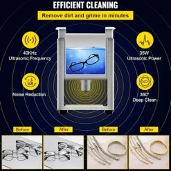OEM Rengöringsmedel-Ultraljudsrengörare, 0,8L kapacitet, 30W effekt, LED-display