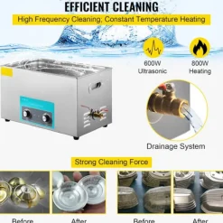 DUOKU Städmaskiner-Ultraljudsrengörare--30 L-Digital Timer och Värme-Rostfritt stål-Knappkontroll