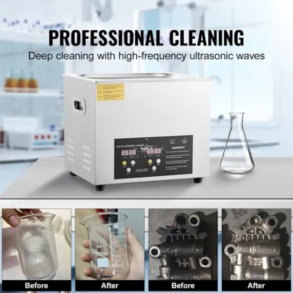 DUOKU Städmaskiner-Ultraljudsrengörare--10 L-Digital professionell laboratorierengörare med timer