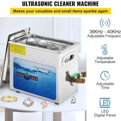 DUOKU Städmaskiner-Ultraljudsrengörare--6 L-Justerbar Frekvens 36 kHz-40 kHz-med Digital Timer och Uppvärmning