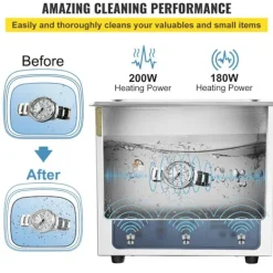 DUOKU Städmaskiner-Ultraljudsrengörare--6 L-Justerbar Frekvens 36 kHz-40 kHz-med Digital Timer och Uppvärmning