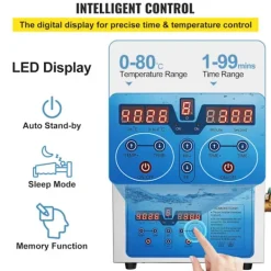 DUOKU Städmaskiner-Ultraljudsrengörare--6 L-Justerbar Frekvens 36 kHz-40 kHz-med Digital Timer och Uppvärmning