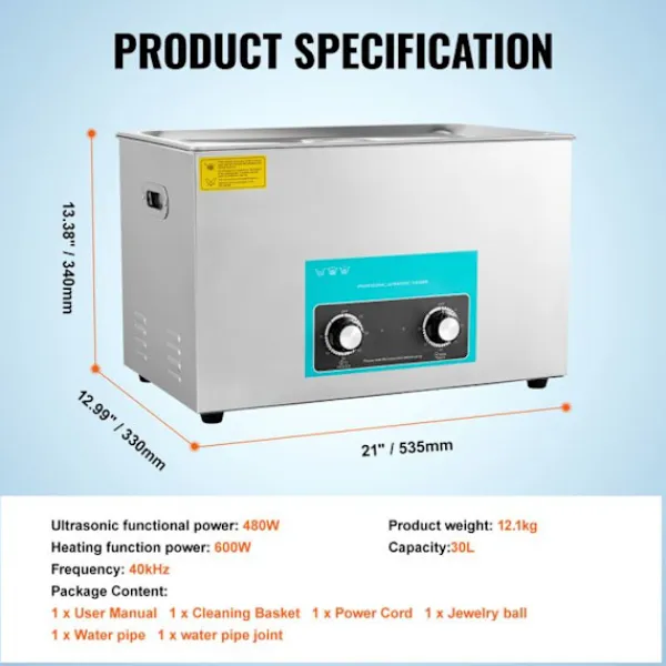 DUOKU Städmaskiner-Ultraljudsrengörare--30 L-Kraftfull Ultraljudsrengöringsmaskin-för Djupa Delar, Smycken, Glasögon
