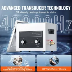 DUOKU Städmaskiner-Ultraljudsrengörare--10 L-Sonic Kavitation Maskin 240W med Värme och Timer