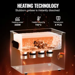 DUOKU Städmaskiner-Ultraljudsrengörare--10 L-Sonic Kavitation Maskin 240W med Värme och Timer