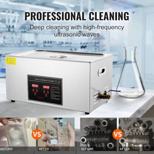 DUOKU Städmaskiner-Ultraljudsrengörare--22 L-Digital timer och uppvärmning-Rostfritt stål