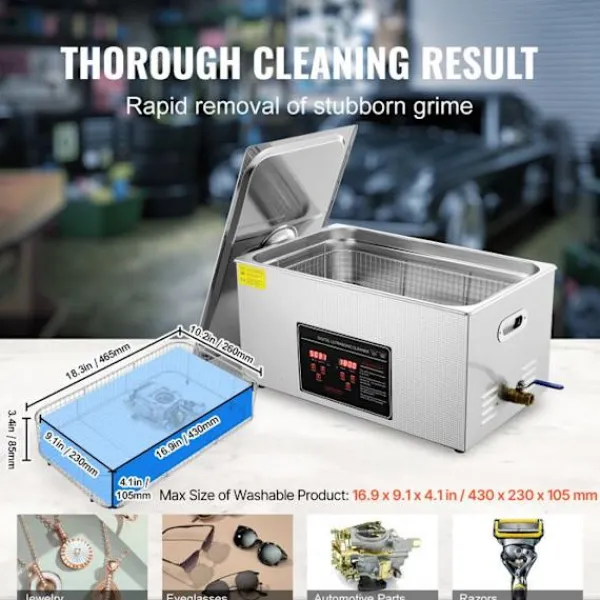 DUOKU Städmaskiner-Ultraljudsrengörare--22 L-Digital timer och uppvärmning-Rostfritt stål