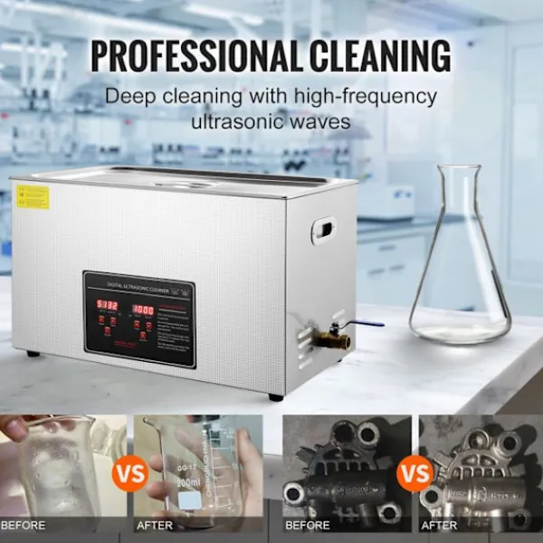 DUOKU Städmaskiner-Ultraljudstvätt - - 30 L - med digital timer och värme - rostfritt stål - små delar och kretskort
