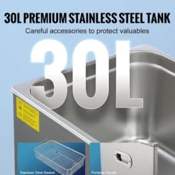 DUOKU Städmaskiner-Ultraljudstvätt - - 30 L - med digital timer och värme - rostfritt stål - små delar och kretskort