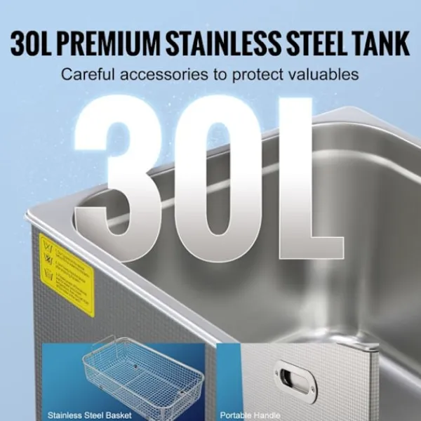 DUOKU Städmaskiner-Ultraljudstvätt - - 30 L - med digital timer och värme - rostfritt stål - små delar och kretskort