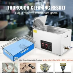 DUOKU Städmaskiner-Ultraljudstvätt - - 30 L - med digital timer och värme - rostfritt stål - små delar och kretskort