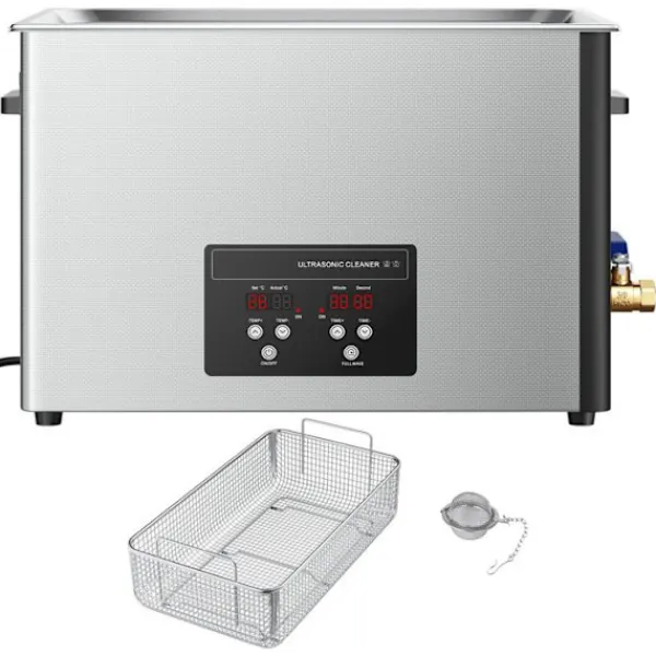 DUOKU Städmaskiner-Ultraljudstvätt 30 L--Rengöringsapparat 480 W 40 kHz-med korg och digital skärm-i rostfritt stål