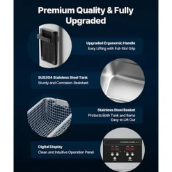 DUOKU Städmaskiner-Ultraljudstvätt 6 L--Ultraljudsrengöringsapparat 120 W 40 kHz-med Digital Skärm-i Rostfritt Stål