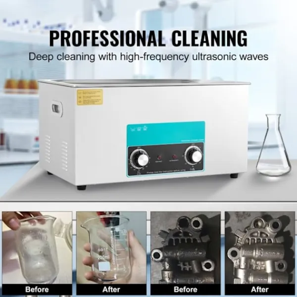 DUOKU Städmaskiner-Ultraljudstvätt-- 22 L-Professionell Kontrollenhet med Värme och Timer-Rostfritt Stål 304