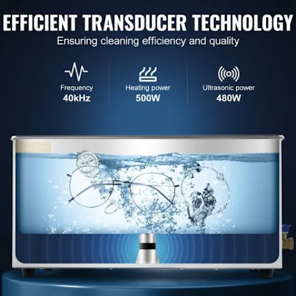 DUOKU Städmaskiner-Ultraljudstvätt-- 22 L-Professionell Kontrollenhet med Värme och Timer-Rostfritt Stål 304