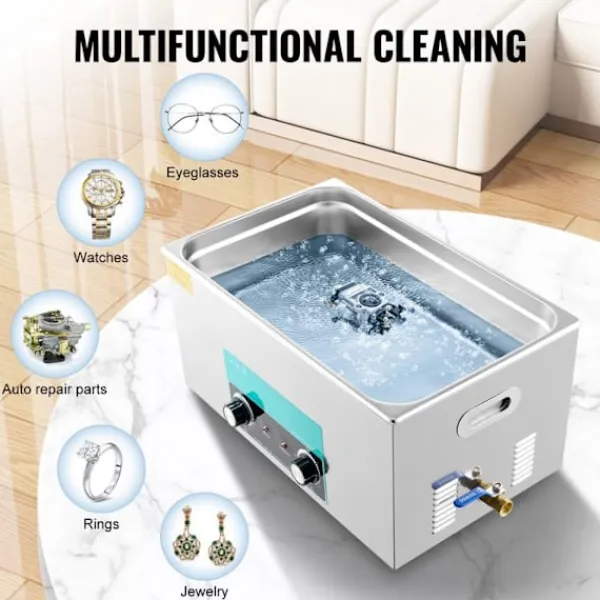 DUOKU Städmaskiner-Ultraljudstvätt-- 22 L-Professionell Kontrollenhet med Värme och Timer-Rostfritt Stål 304