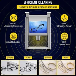 DUOKU Städmaskiner-Ultraljudstvätt--0,8 L-Digital Timer-Rostfritt stål-35 W