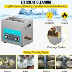 DUOKU Städmaskiner-Ultraljudstvätt--6,5 L-Digital Timer och Värme-Rostfritt stål