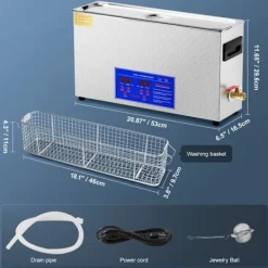 DUOKU Städmaskiner-Ultraljudstvätt--10 L-Digital Rengöringsmaskin 300W med Värme och Timer