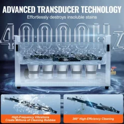 DUOKU Städmaskiner-Ultraljudstvätt--10 L-Digital Rengöringsmaskin 300W med Värme och Timer