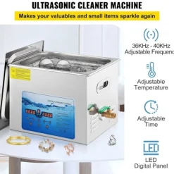 DUOKU Städmaskiner-Ultraljudstvätt--15 L-Justerbar frekvens 36 kHz ~ 40 kHz-Digital timer och uppvärmning