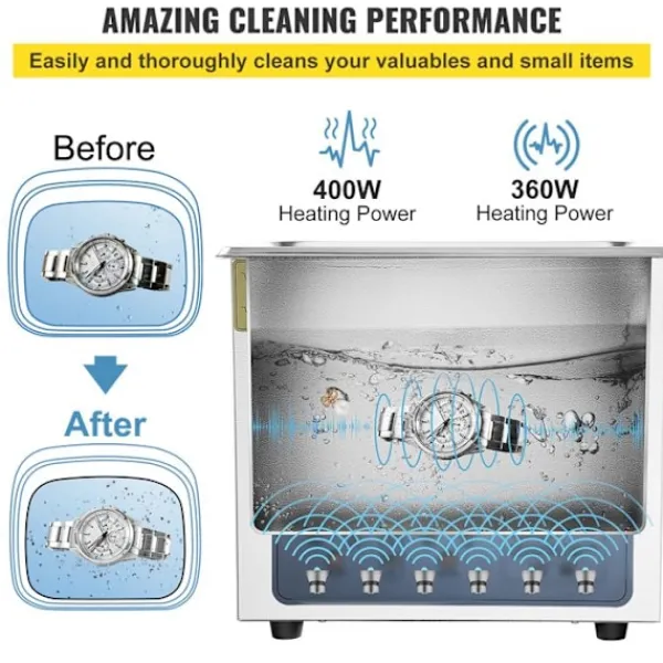 DUOKU Städmaskiner-Ultraljudstvätt--15 L-Justerbar frekvens 36 kHz ~ 40 kHz-Digital timer och uppvärmning