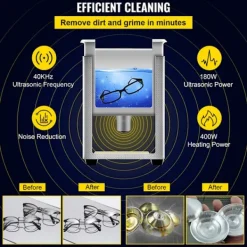 DUOKU Städmaskiner-Ultraljudstvätt--6 L-med Timer-Värme 400 W-Ultraljudseffekt 180 W