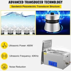 DUOKU Städmaskiner-Ultraljudstvätt--22 L-rostfritt stål-med digital värme timer och smyckesrengöring