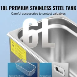 DUOKU Städmaskiner-Ultraljudstvätt--6 L-Rostfritt Stål-med Digital Timer och Smyckesrengöring