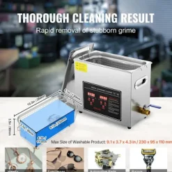 DUOKU Städmaskiner-Ultraljudstvätt--6 L-Rostfritt Stål-med Digital Timer och Smyckesrengöring