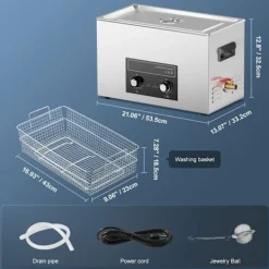 DUOKU Städmaskiner-Ultraljudstvätt--30 L-Sonic Kavitation Maskin 360W med Värme, Timer och Korv.