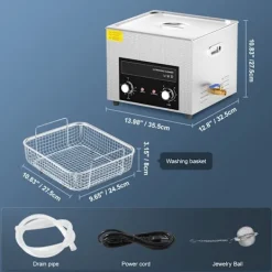 DUOKU Städmaskiner-Ultraljudstvätt--15L 360 W-Sonisk Kavitation Maskin med Digital Kontroll- Med Värme och Timer