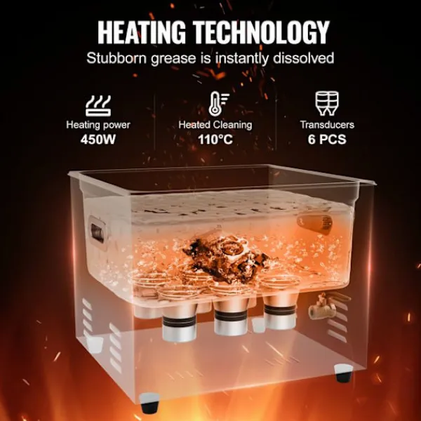 DUOKU Städmaskiner-Ultraljudstvätt--15L 360 W-Sonisk Kavitation Maskin med Digital Kontroll- Med Värme och Timer