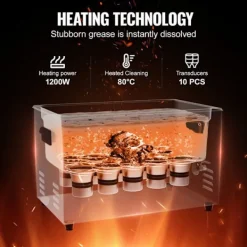 DUOKU Städmaskiner-Ultraljudstvätt--30L-Digital Rengöringsmaskin 600 W 40 kHz-med Timer, Värme, Avgasning och Skonsamt Läge