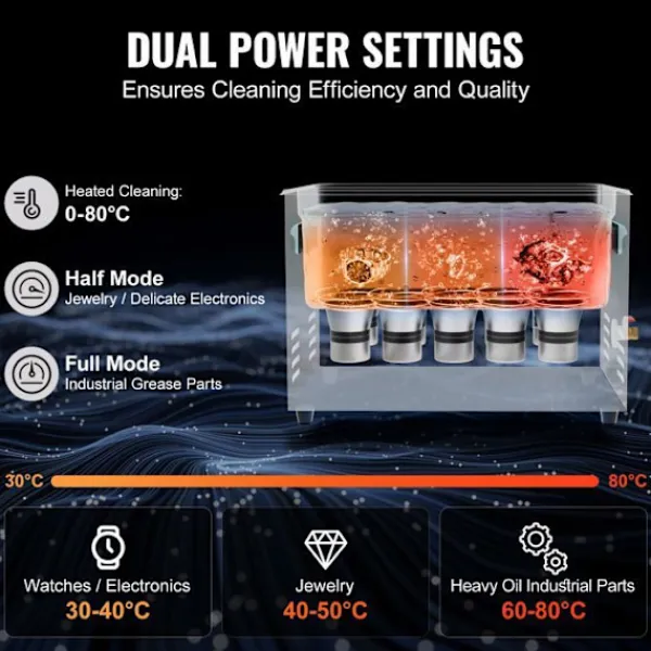 DUOKU Städmaskiner-Ultraljudstvätt--30L-Digital Rengöringsmaskin 600 W 40 kHz-med Timer, Värme, Avgasning och Skonsamt Läge