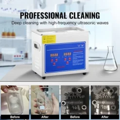 DUOKU Rengöringsmedel-Ultrasonisk Rengörare--2,85 L-Digital Timer och Värme-Rostfritt Stål-40kHz